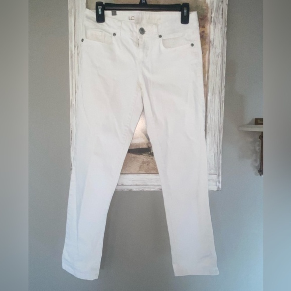 Lauren Conrad Ladies White Jeans Sz 2 Cropped Stretch Great & Cute